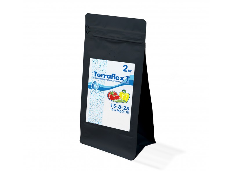 Комплексне добриво для томатів Terraflex T (Терафлекс T), 2кг, 100% водорозчинне, 15-8-25+3,5 MgO+TE Комплексне добриво для томатів Terraflex T (Терафлекс T), 2кг, 100% водорозчинне, 15-8-25+3,5 MgO+TE