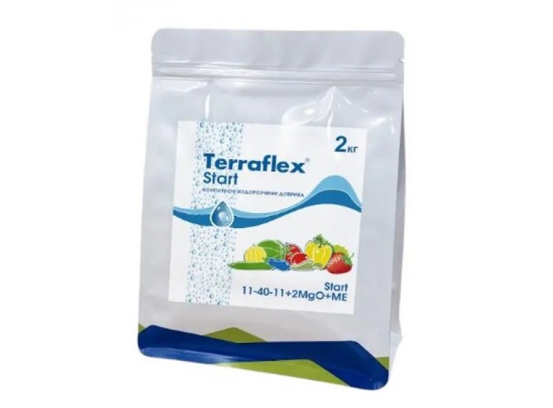 Комплексне добриво Terraflex 11-40-11+2MgO+МЕ, 2кг (Терафлекс СТАРТ), стартове, 100% водорозчинне Комплексне добриво Terraflex 11-40-11+2MgO+МЕ, 2кг (Терафлекс СТАРТ), стартове, 100% водорозчинне