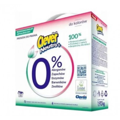 Порошок для прання Clever Neutro + Color 1,92 кг, к/к (97-024)