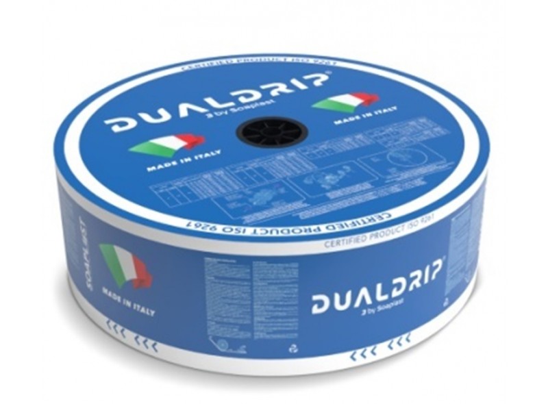 Крапельна стрічка Dual Drip 8mil 23см 1,6л/год 2500м, Емітерна, Італія Крапельна стрічка Dual Drip 8mil 23см 1,6л/год 2500м, Емітерна, Італія