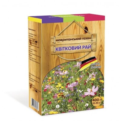 Травосмесь Мавританский газон, 0,4кг, Цветочный Рай (карт. коробка)