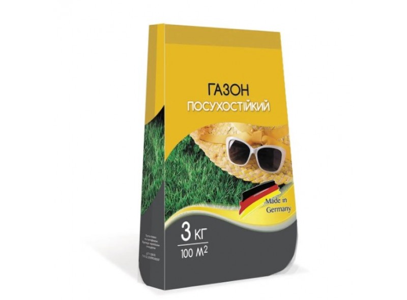Газонная трава Засухоустойчивая 3кг, DLF (карт. коробка)